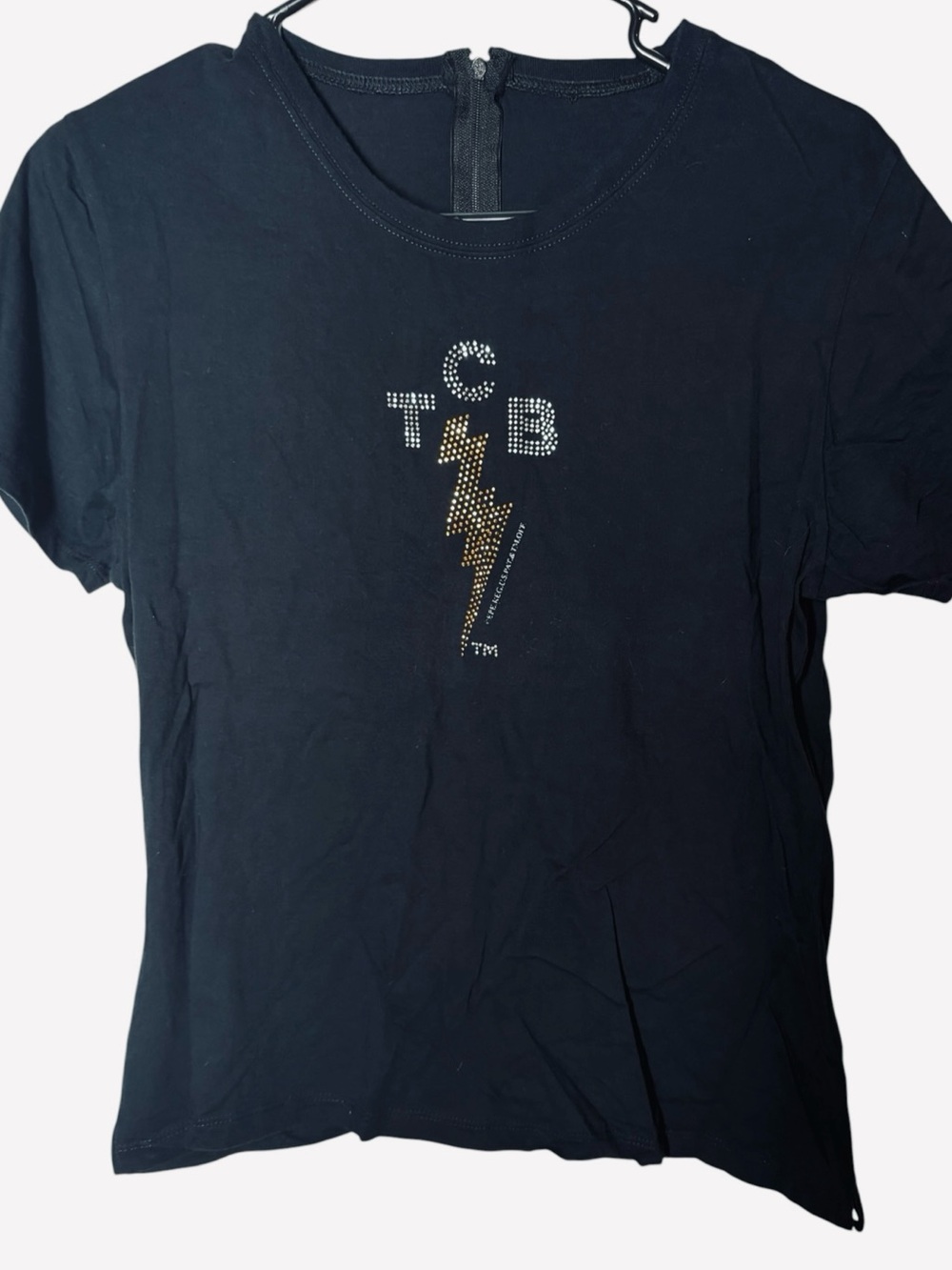 {VTG} Women's TCB - (Elvis Presley) - Black Studded Shirt - S